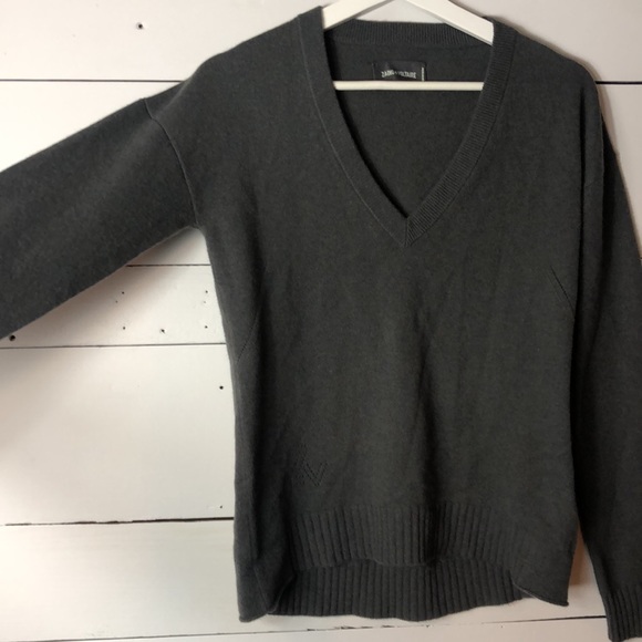 Zadig and Voltaire 100% Cashmere Vivi Patch Sweater Size XS - Picture 8 of 12